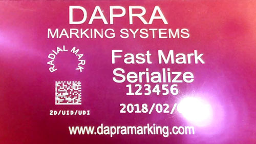 Fast, high-contrast anodized aluminum data plate marking
