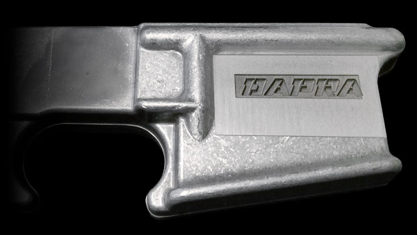 Deep engraving assault rifle lower receiver