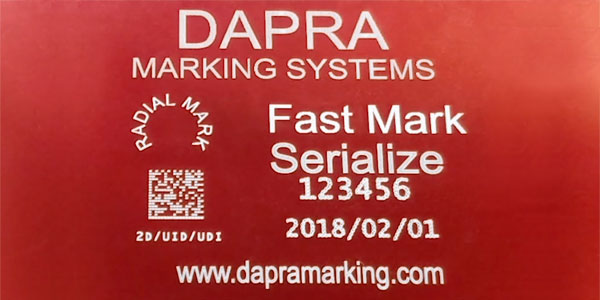 Fast, High-Contrast Anodized Aluminum Data Plate Marking