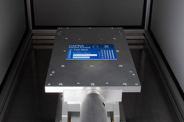 Compact laser marker for marking nameplates, metal tags and data plates