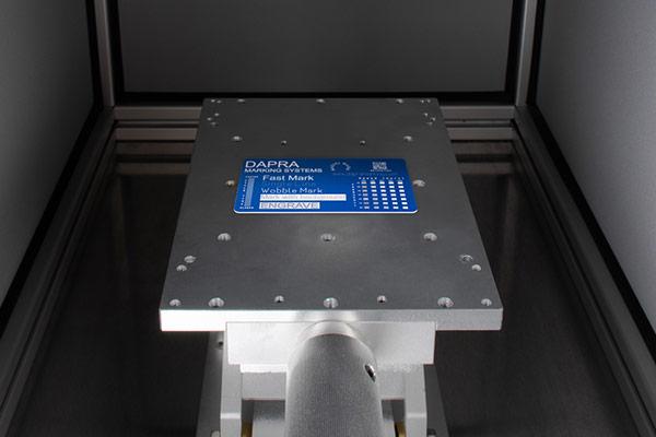 Compact laser marker for marking nameplates, metal tags and data plates