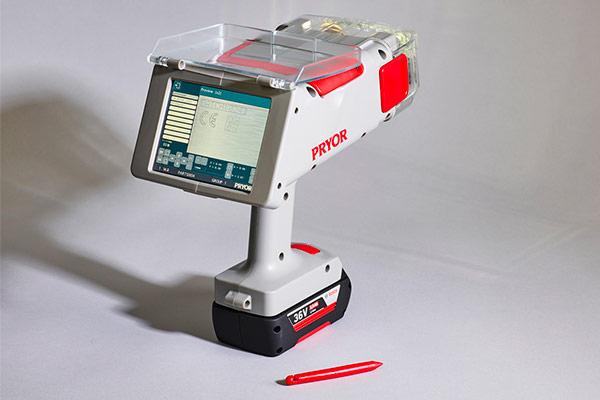 Cordless portable marking machine with touchscreen control