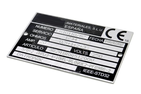Accurate metal data plate marking