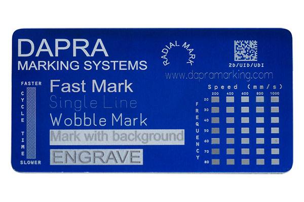 Accurate, fast marking of data plates and anodized aluminum