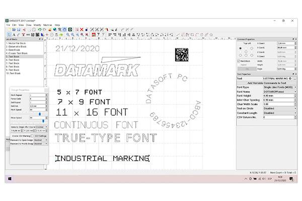 DataSoft PC marking software interface